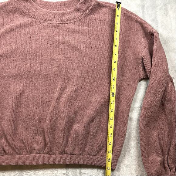 Free People FP Beach Happy Pullover Mauve Dusty Rose Sweater M Chenille Cozy - Picture 10 of 15